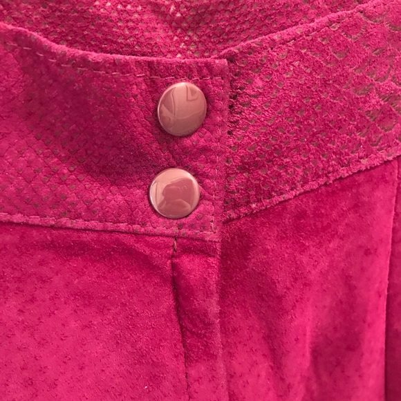 Vintage Danier Suede Skirt 4 Fuchsia Purple - Picture 3 of 9